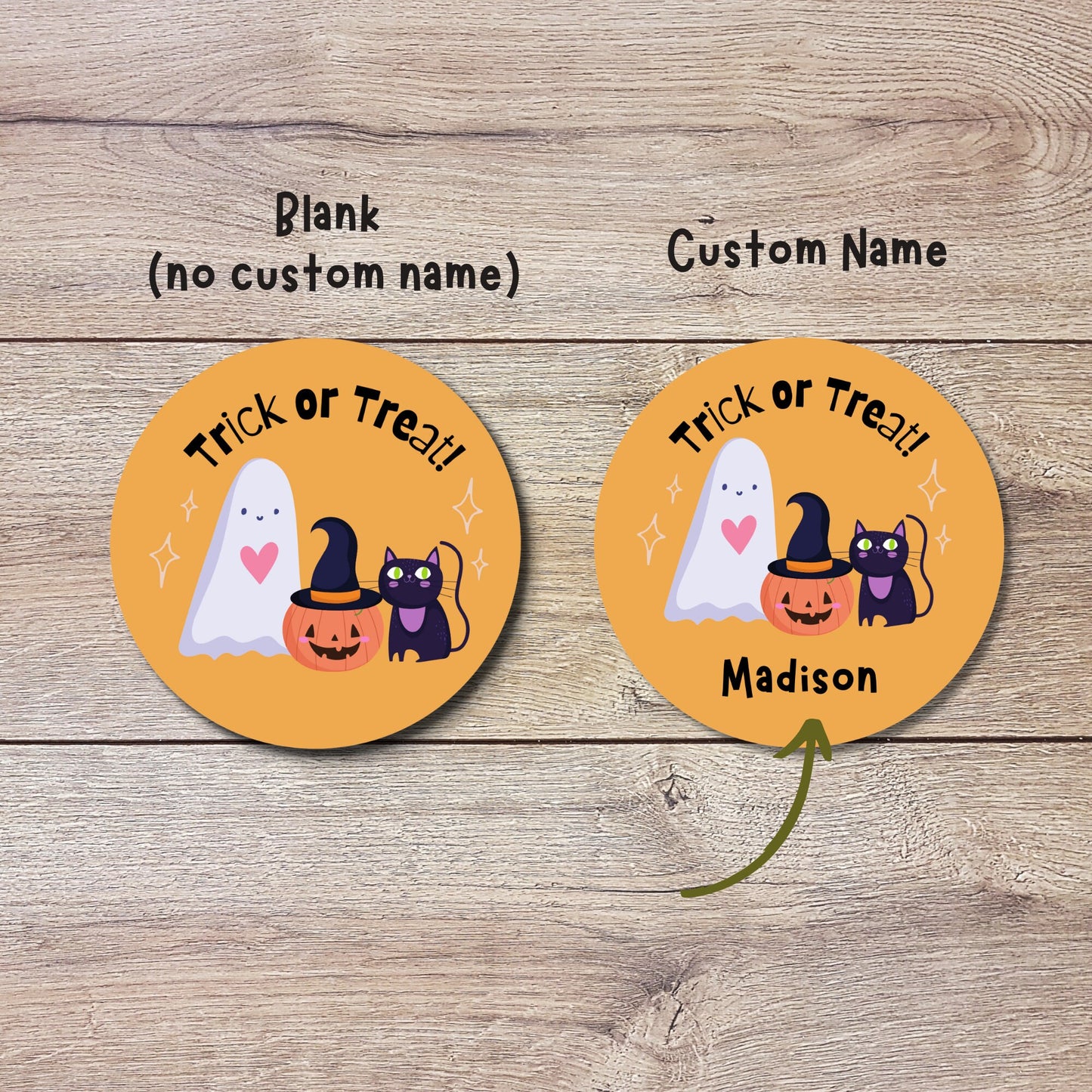 Personalized Halloween Ghost & Friends Party Favor Goody Bag Stickers
