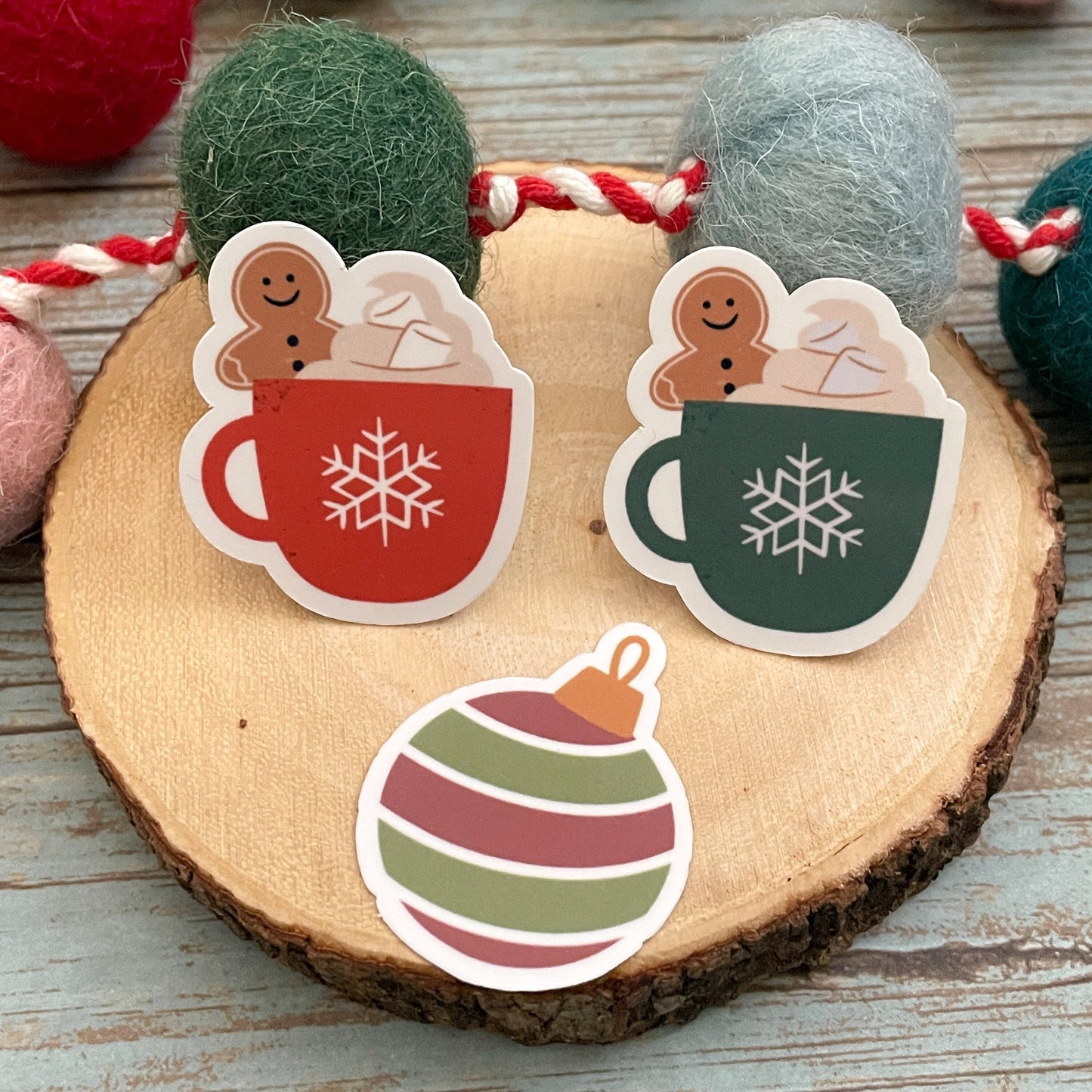 Christmas Sticker Set | Glossy Finish | Set of 7 | Fun Christmas Sticker | Christmas Sticker, Happy Holidays, Holiday Greeting Stickers