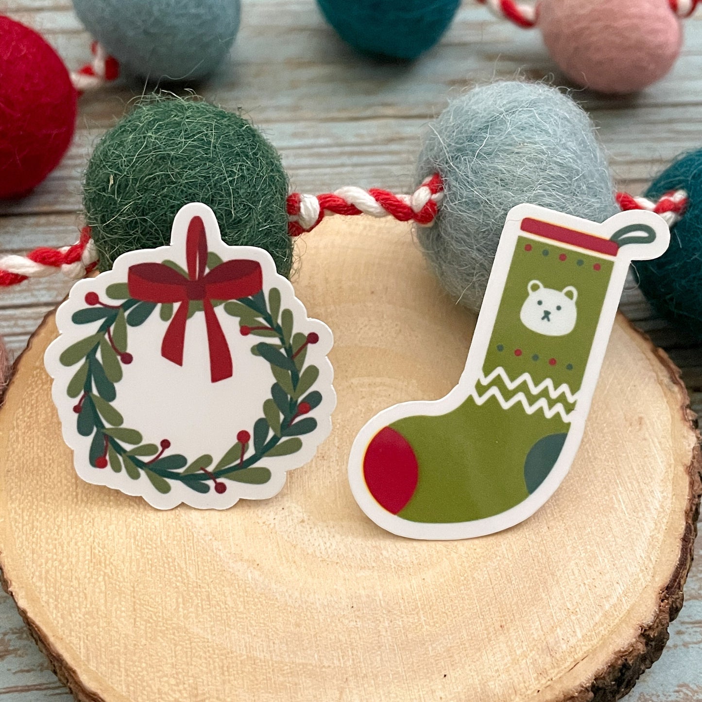 Christmas Sticker Set | Glossy Finish | Set of 7 | Fun Christmas Sticker | Christmas Sticker, Happy Holidays, Holiday Greeting Stickers
