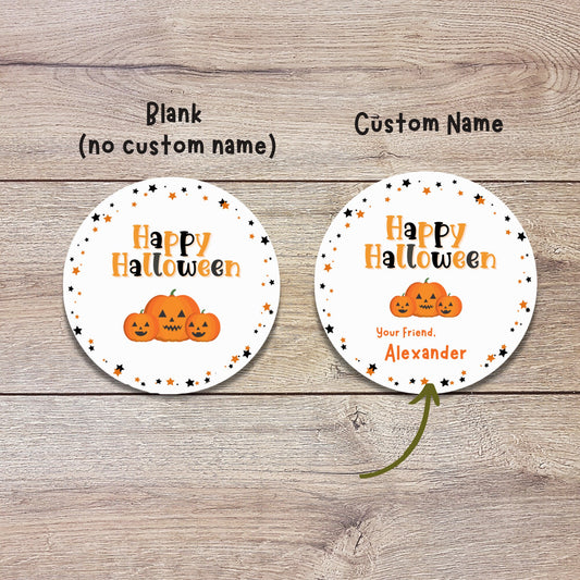 Personalized Halloween Stickers, Custom Pumpkin Halloween Party Favor Labels