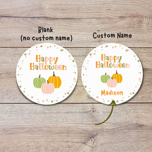Personalized Halloween Pumpkins Stickers, Custom Halloween Party Favor Labels