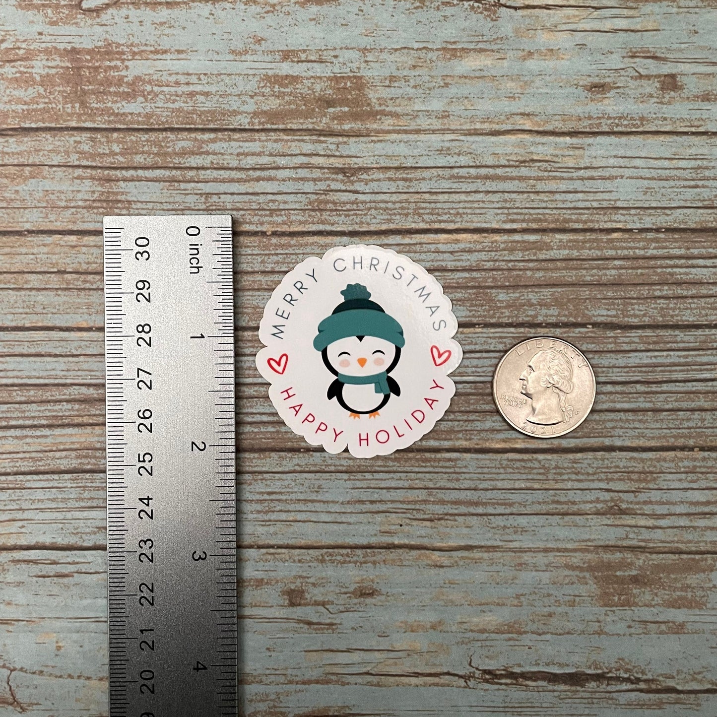 Christmas Penguin Vinyl Sticker