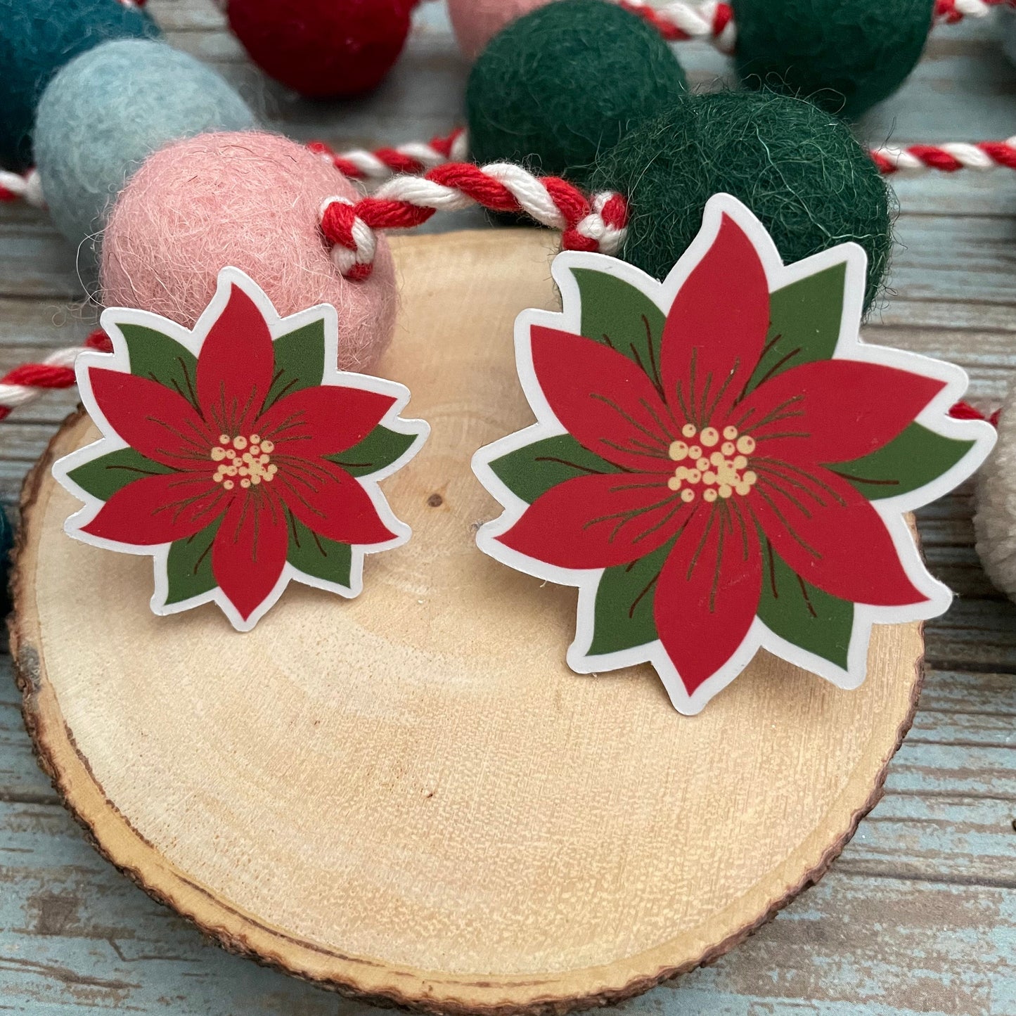 Poinsettias Vinyl Sticker Set