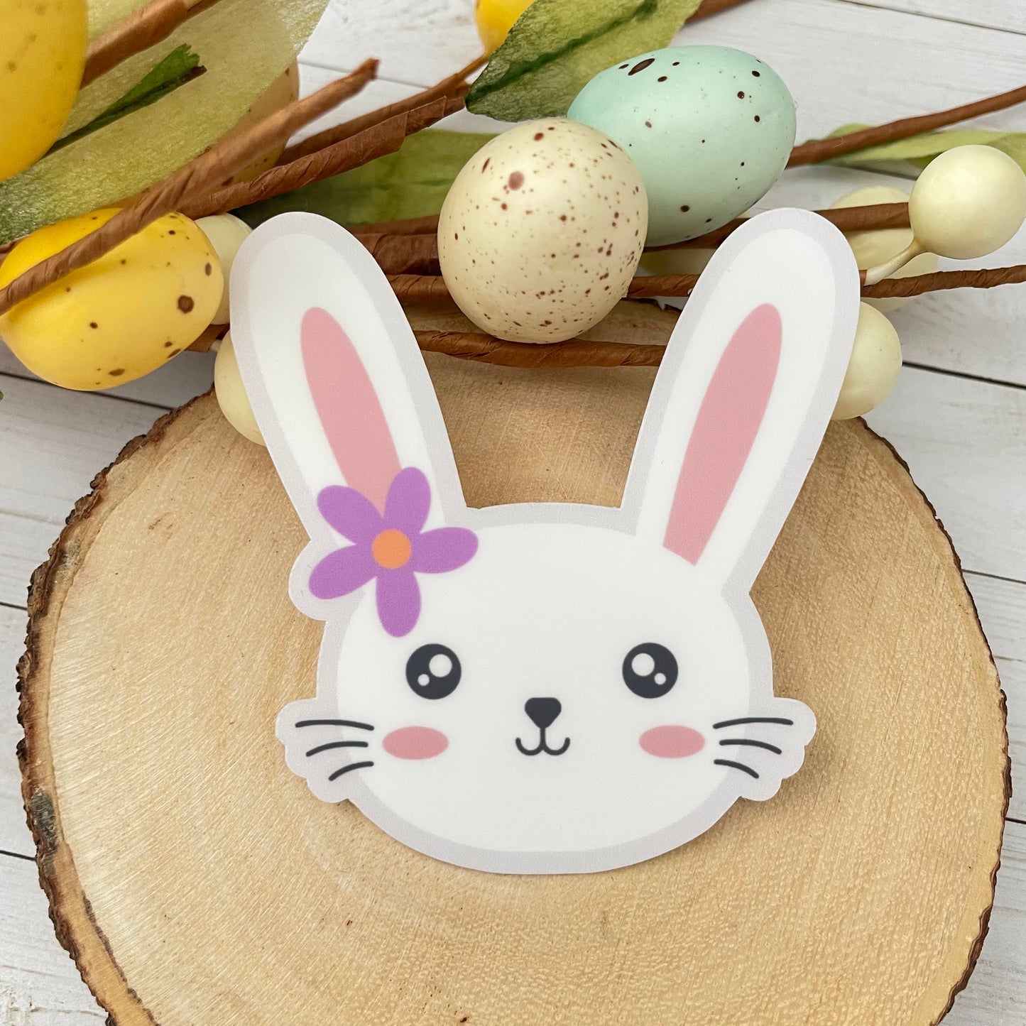 Bunny Rabbit Vinyl Sticker | Glossy Finish | Easter Bunny Sticker | Laptop Sticker | Water Bottle | Animal Sticker | Happy Easter Gift