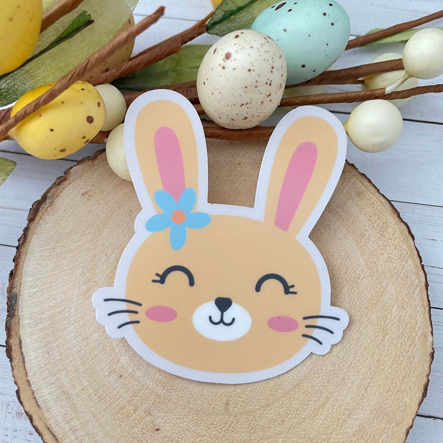 Bunny Rabbit Vinyl Sticker | Glossy Finish | Easter Bunny Sticker | Laptop Sticker | Water Bottle | Animal Sticker | Happy Easter Gift