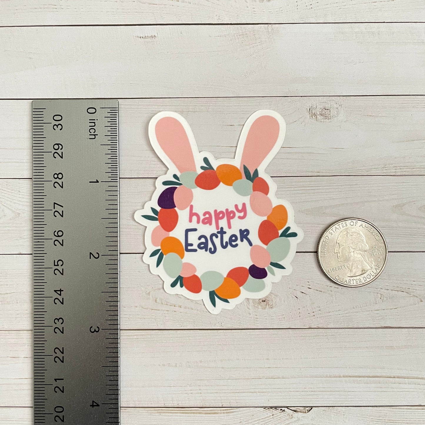 Happy Easter Vinyl Sticker | Glossy or Matte Finish | Easter Bunny | Laptop Sticker | Water Bottle | Cute Easter Sticker | Happy Easter Gift