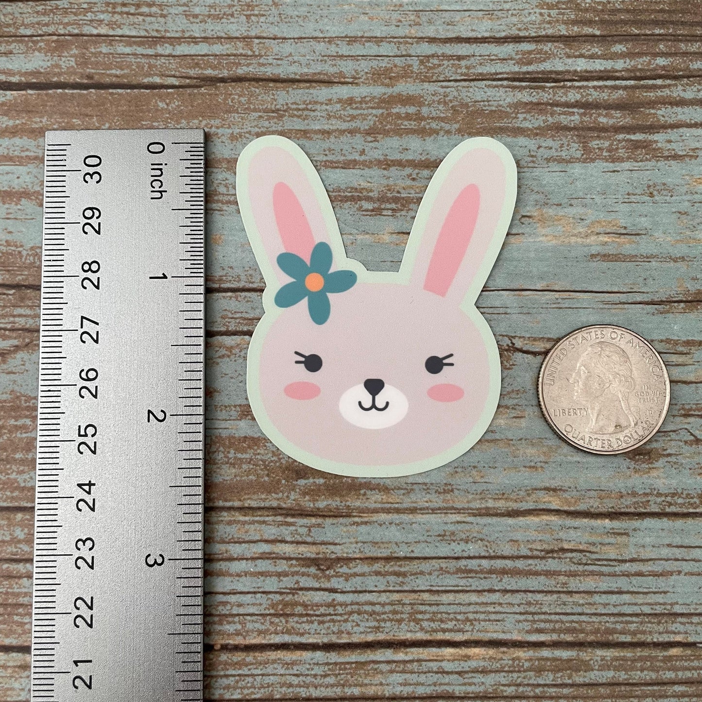Bunny Rabbit Vinyl Sticker | Glossy Finish | Easter Bunny Sticker | Laptop Sticker | Water Bottle | Animal Sticker | Happy Easter Gift