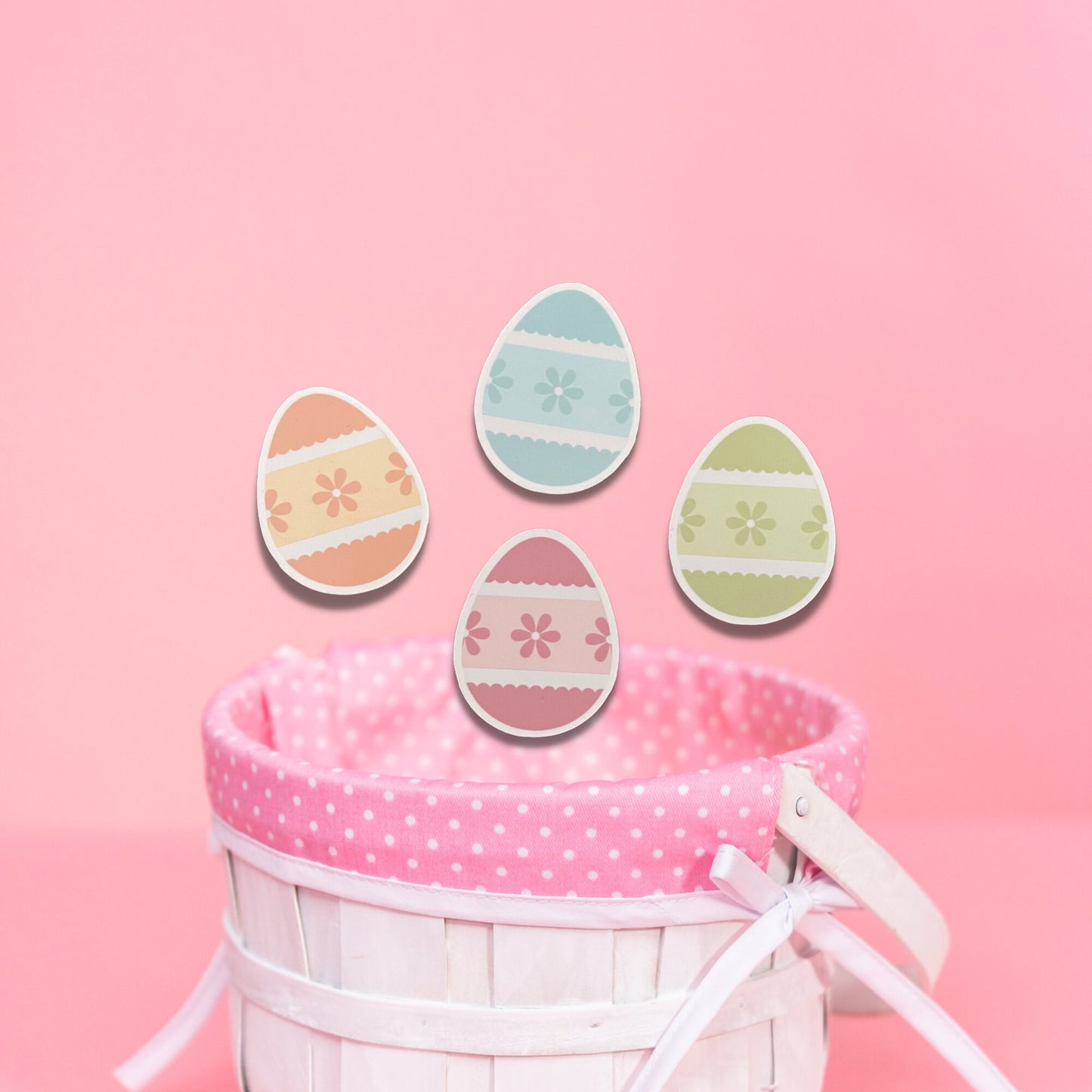 Easter Egg Vinyl Sticker, Easter Egg Basket Vinyl Sticker for Laptop Water Bottle, Cute Easter Sticker for Easter Basket Favor, Easter Gift