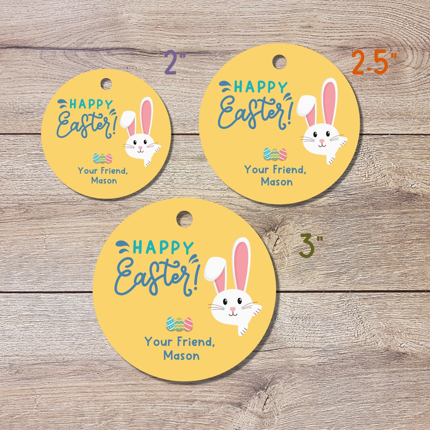 Personalized Easter Gift Tags, Matte Finish, Easter Tags, Easter Favor Treat Bag Tag, Cute Easter Tags, Custom Gift Tags, Easter Bunny Tag