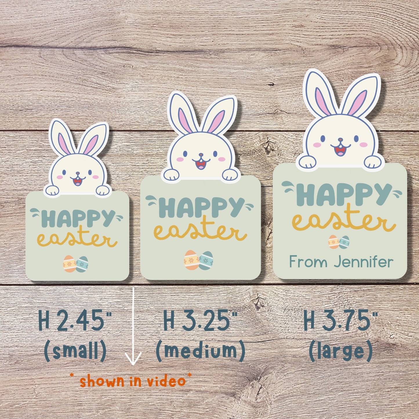 Personalized Easter Stickers, Matte or Glossy Finish, Custom Happy Easter Label, Easter Gift Basket Treat Bag Sticker, Easter Bunny Stickers