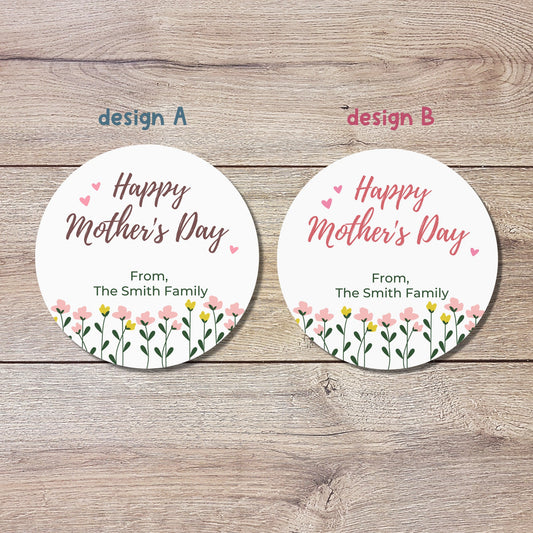 Personalized Mother's Day Stickers, Mother's Day Labels, Custom Mother's Day Stickers, Floral Mother's Day Sticker, Mother's Day Gift Label