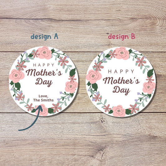 Personalized Mother's Day Stickers, Mother's Day Labels, Custom Mother's Day Stickers, Floral Mother's Day Sticker, Mother's Day Gift Label