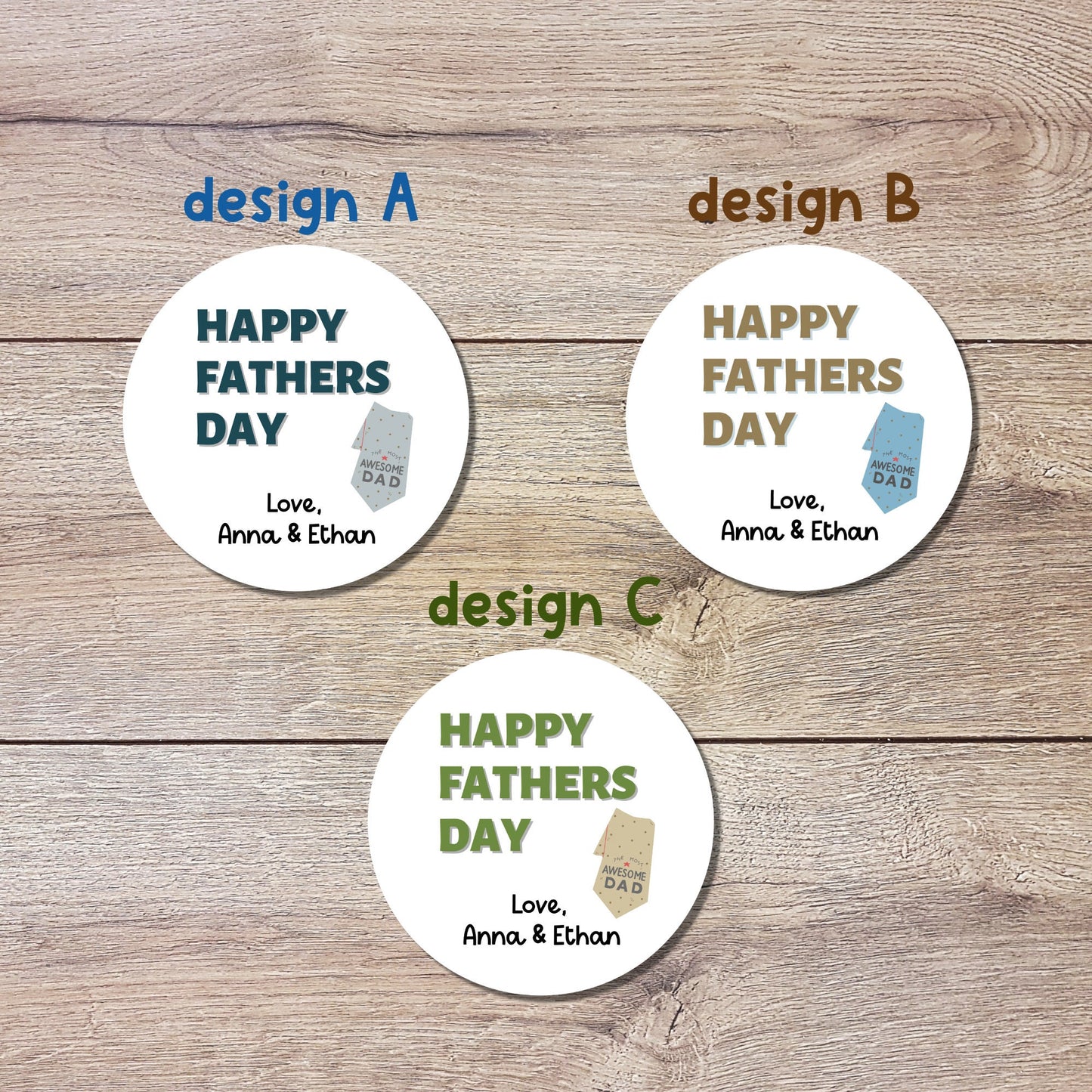 Personalized Father's Day Stickers, Father's Day Sticker, Custom Father's Day Label Best Dad Ever, Father's Day Gift Label Tag, Love You Dad