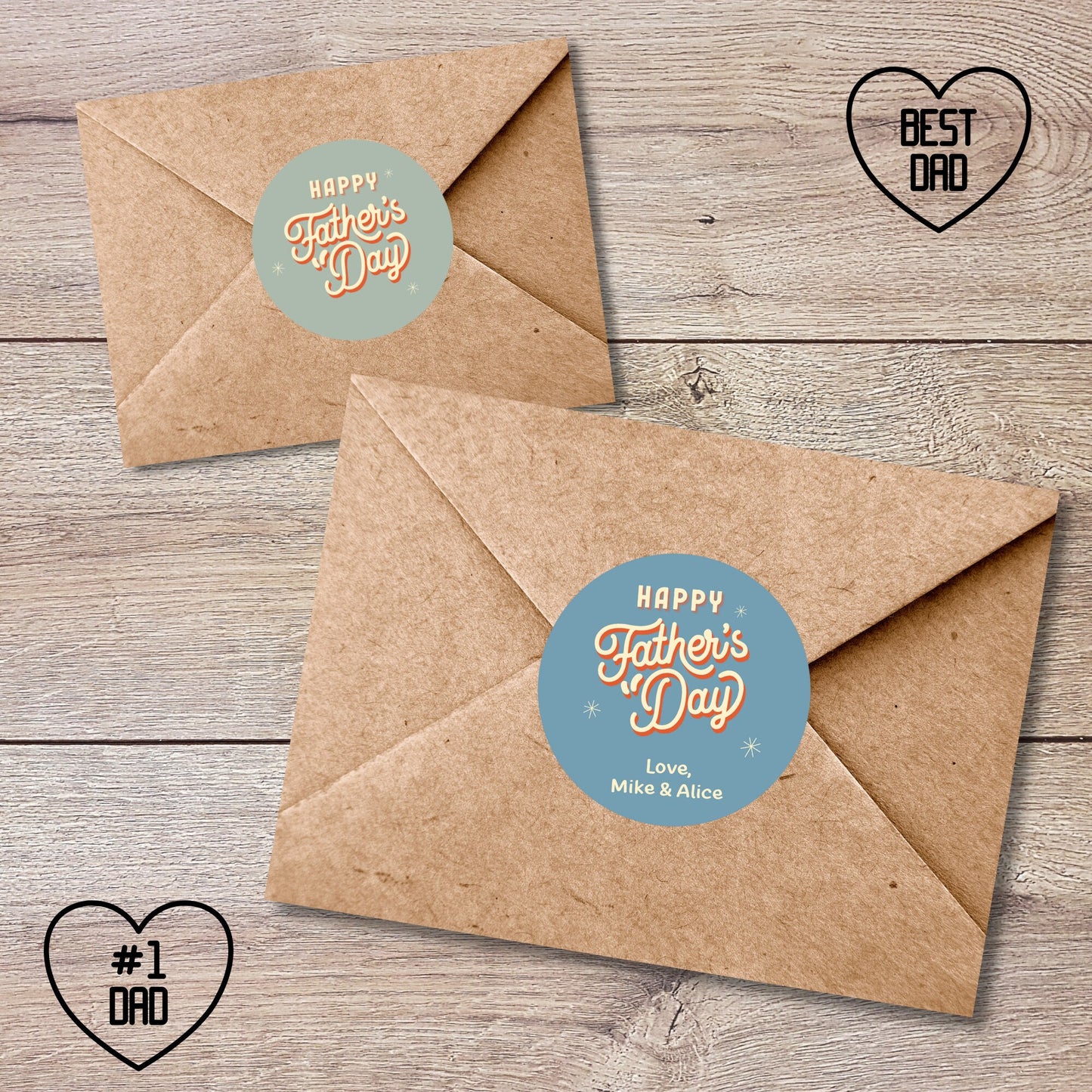 Personalized Father's Day Stickers, Father's Day Sticker, Custom Father's Day Label Best Dad Ever, Father's Day Gift Label Tag, Love You Dad