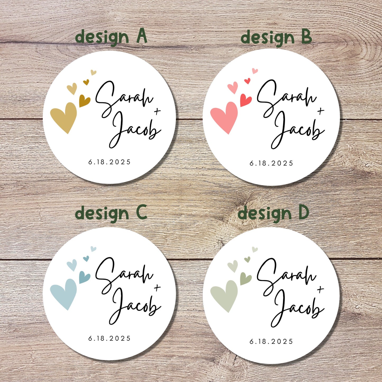 Personalized Wedding Stickers, Custom Wedding Labels, Happy Wedding Favor, Wedding Invitation Envelope Seal, Custom Wedding Initials Sticker
