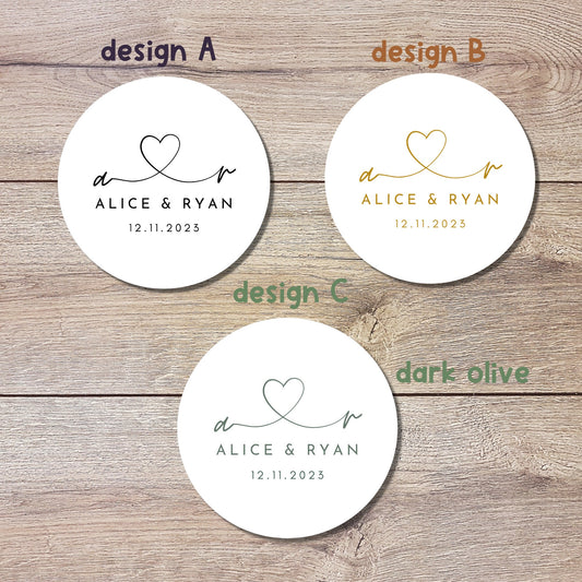 Personalized Wedding Stickers, Custom Wedding Labels, Happy Wedding Favor, Wedding Invitation Envelope Seal, Custom Wedding Initials Sticker