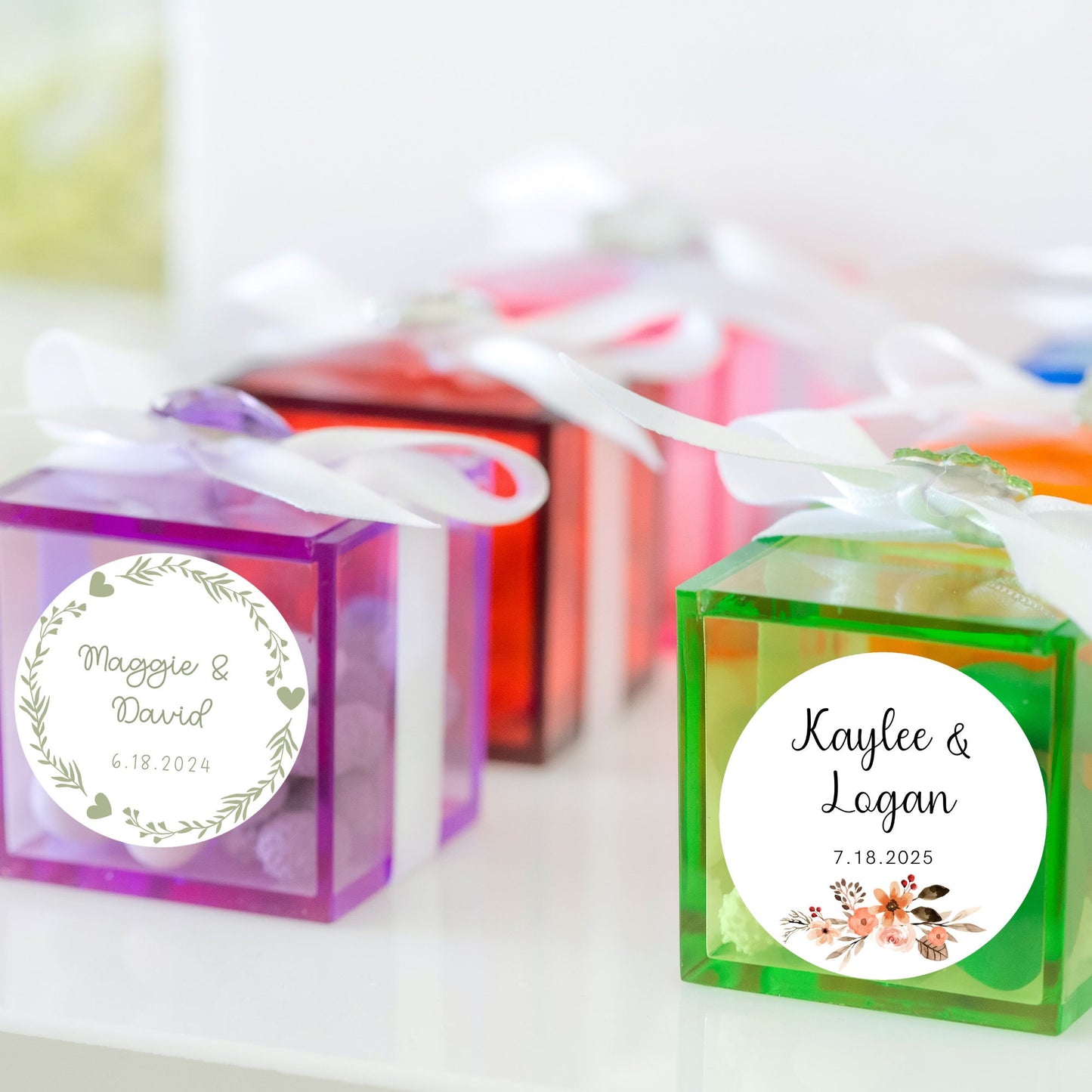 Personalized Floral Wedding Stickers, Custom Wedding Favor Labels, Wedding Invitation Envelope Seal, Custom Wedding Initials Sticker