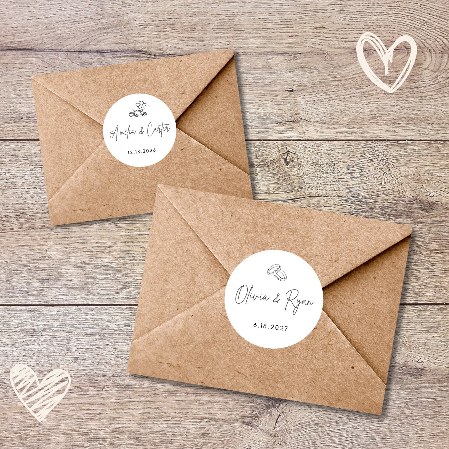 Personalized Wedding Stickers, Custom Wedding Labels, Happy Wedding Favor, Wedding Invitation Envelope Seal, Custom Wedding Initials Sticker