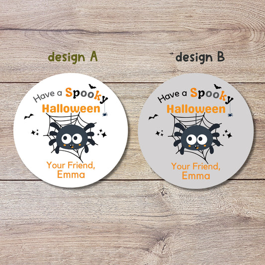 Personalized Halloween Stickers, Custom Friendly Spider Party Favor Labels