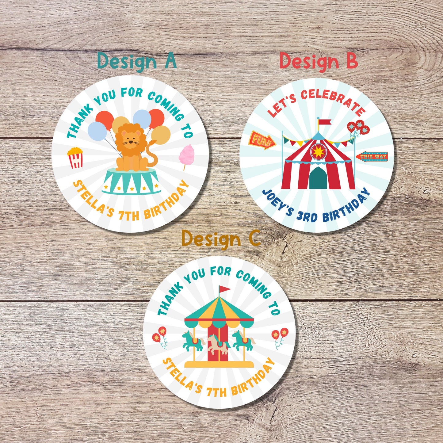 Personalized Carnival Birthday Sticker