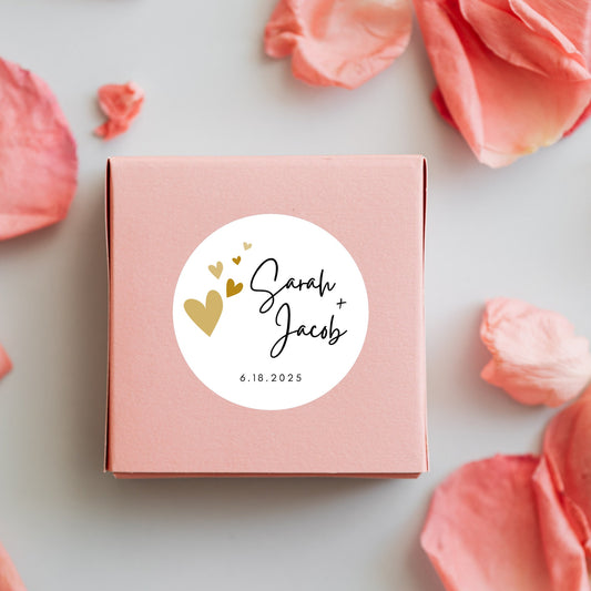 Personalized Wedding Stickers, Custom Wedding Labels, Happy Wedding Favor, Wedding Invitation Envelope Seal, Custom Wedding Initials Sticker