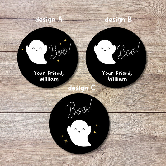 Custom Halloween Ghost Stickers, Halloween Party Favor Goody Bag Label