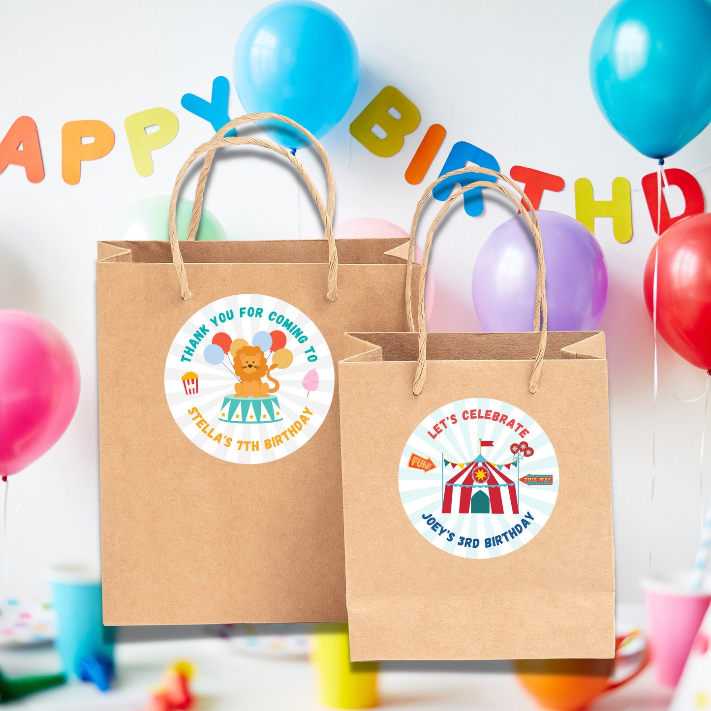 Personalized Carnival Birthday Sticker