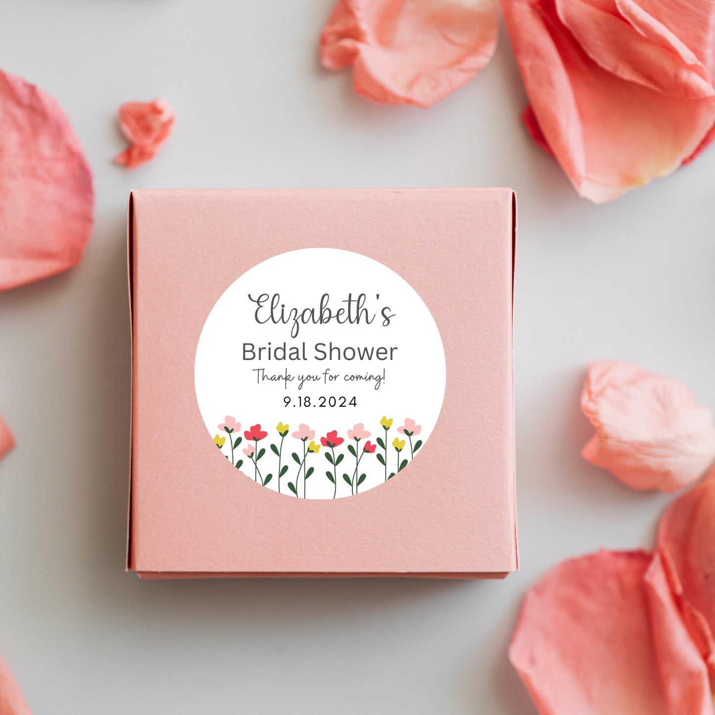 Personalized Bridal Shower Stickers, Custom Thank You Labels, Floral Bridal Shower Thank You Sticker, Custom Bride-to-Be Party Favor Sticker