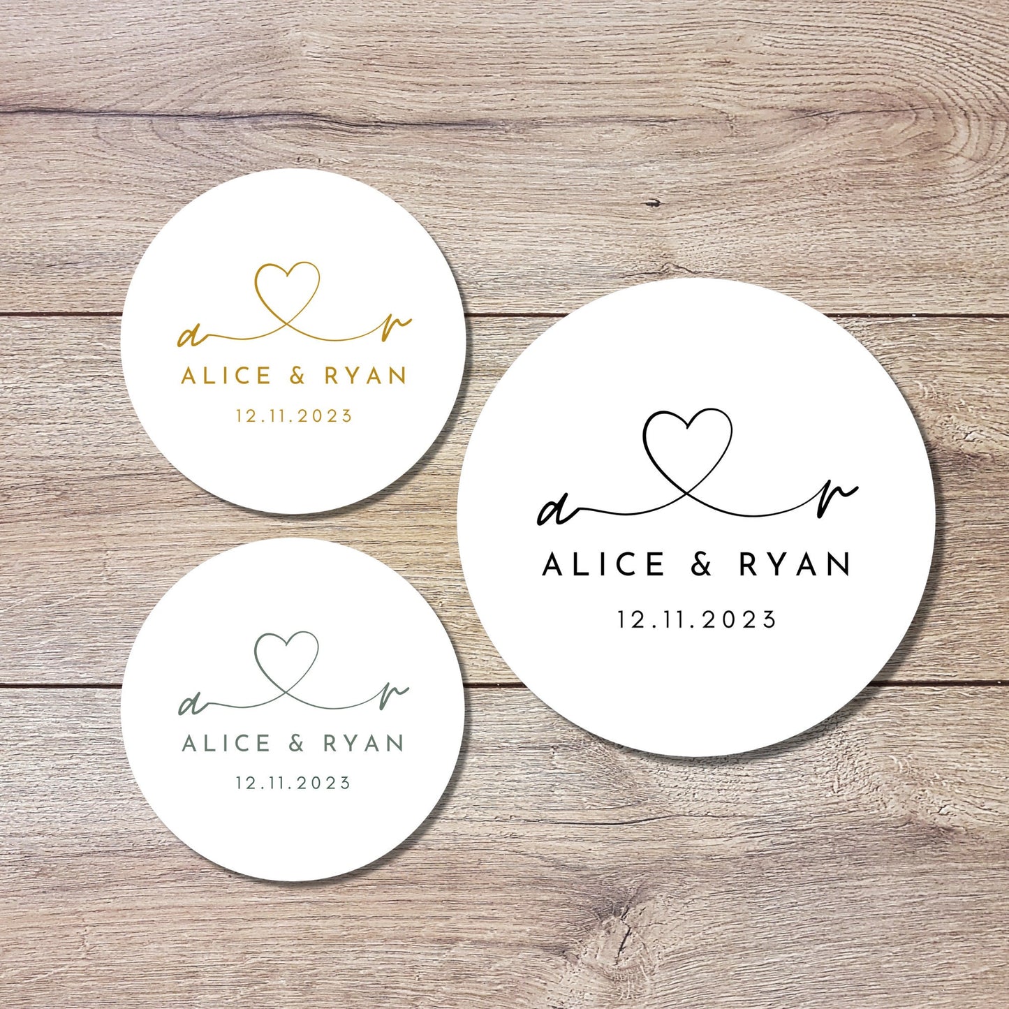 Personalized Wedding Stickers, Custom Wedding Labels, Happy Wedding Favor, Wedding Invitation Envelope Seal, Custom Wedding Initials Sticker
