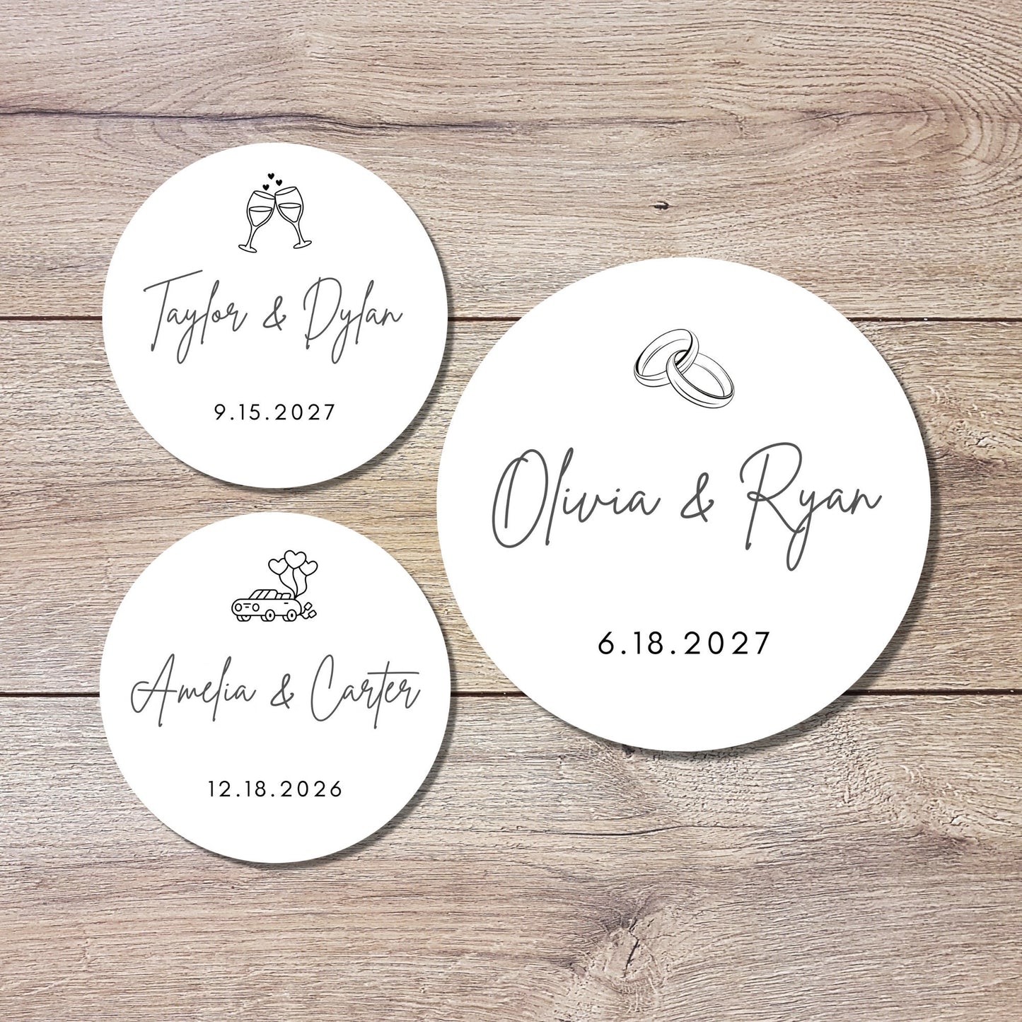 Personalized Wedding Stickers, Custom Wedding Labels, Happy Wedding Favor, Wedding Invitation Envelope Seal, Custom Wedding Initials Sticker