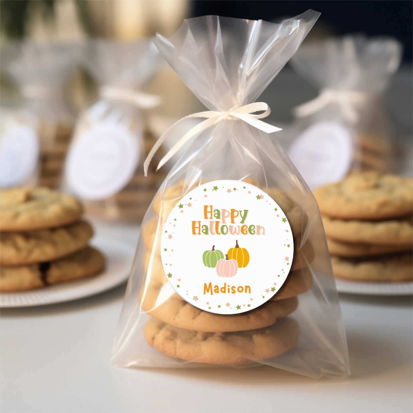 Personalized Halloween Pumpkins Stickers, Custom Halloween Party Favor Labels
