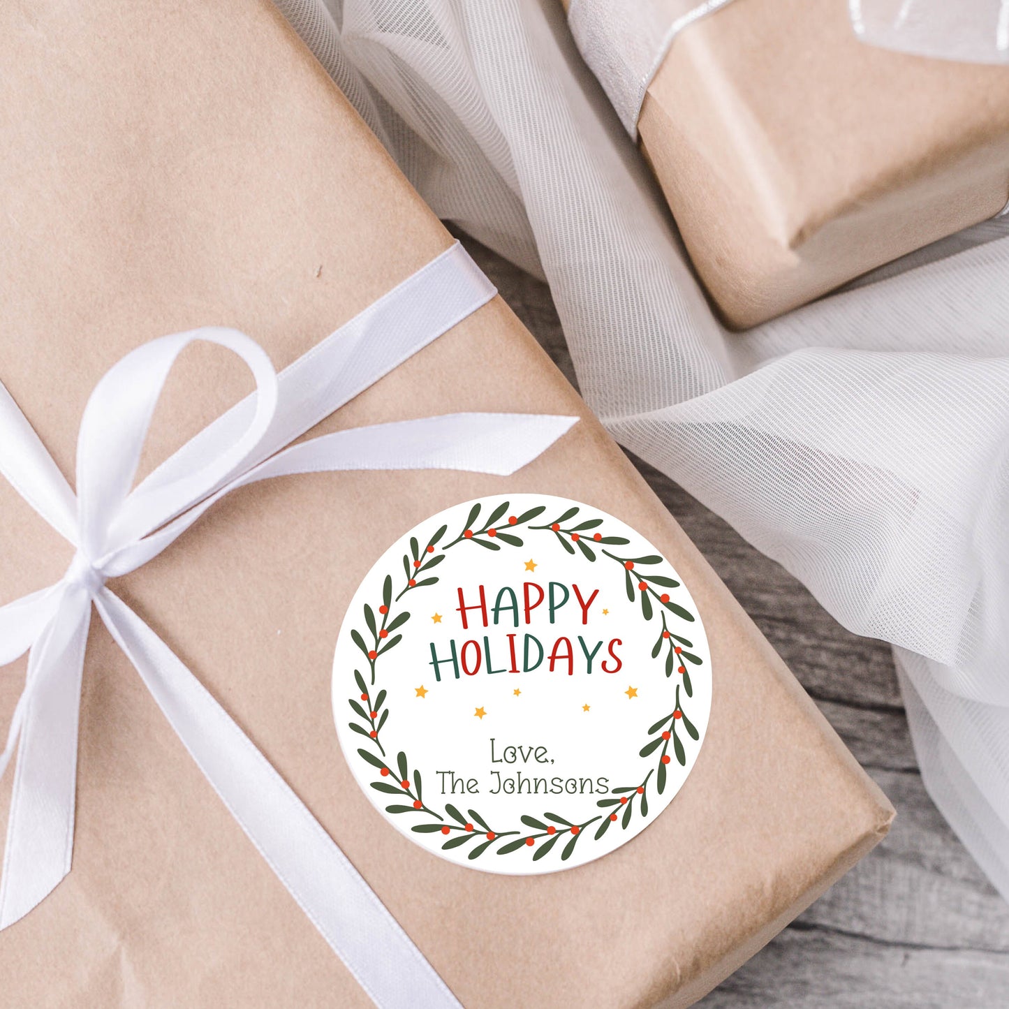 Personalized Christmas Party Favor Sticker