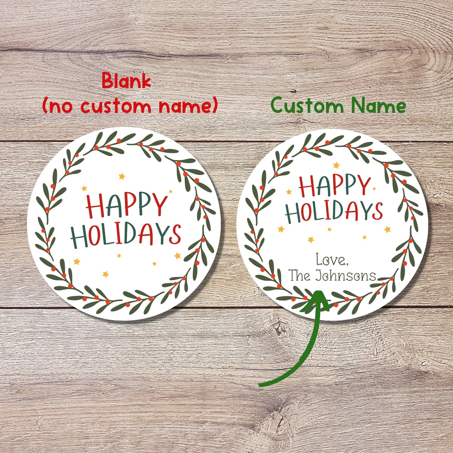 Personalized Christmas Party Favor Sticker