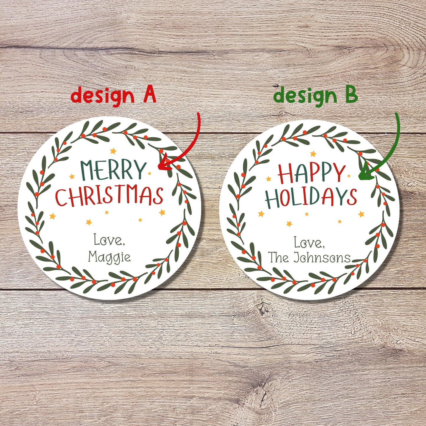 Personalized Christmas Party Favor Sticker