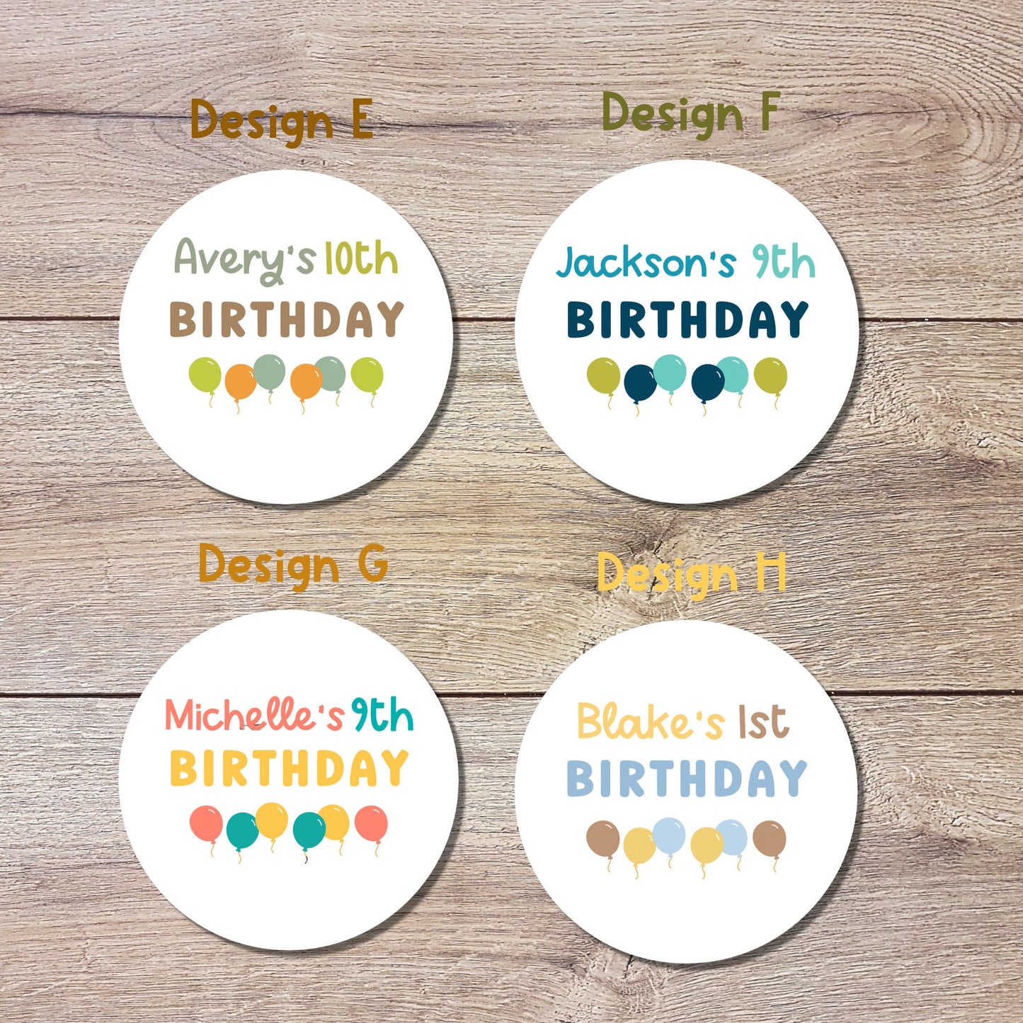 Personalized Happy Birthday Stickers