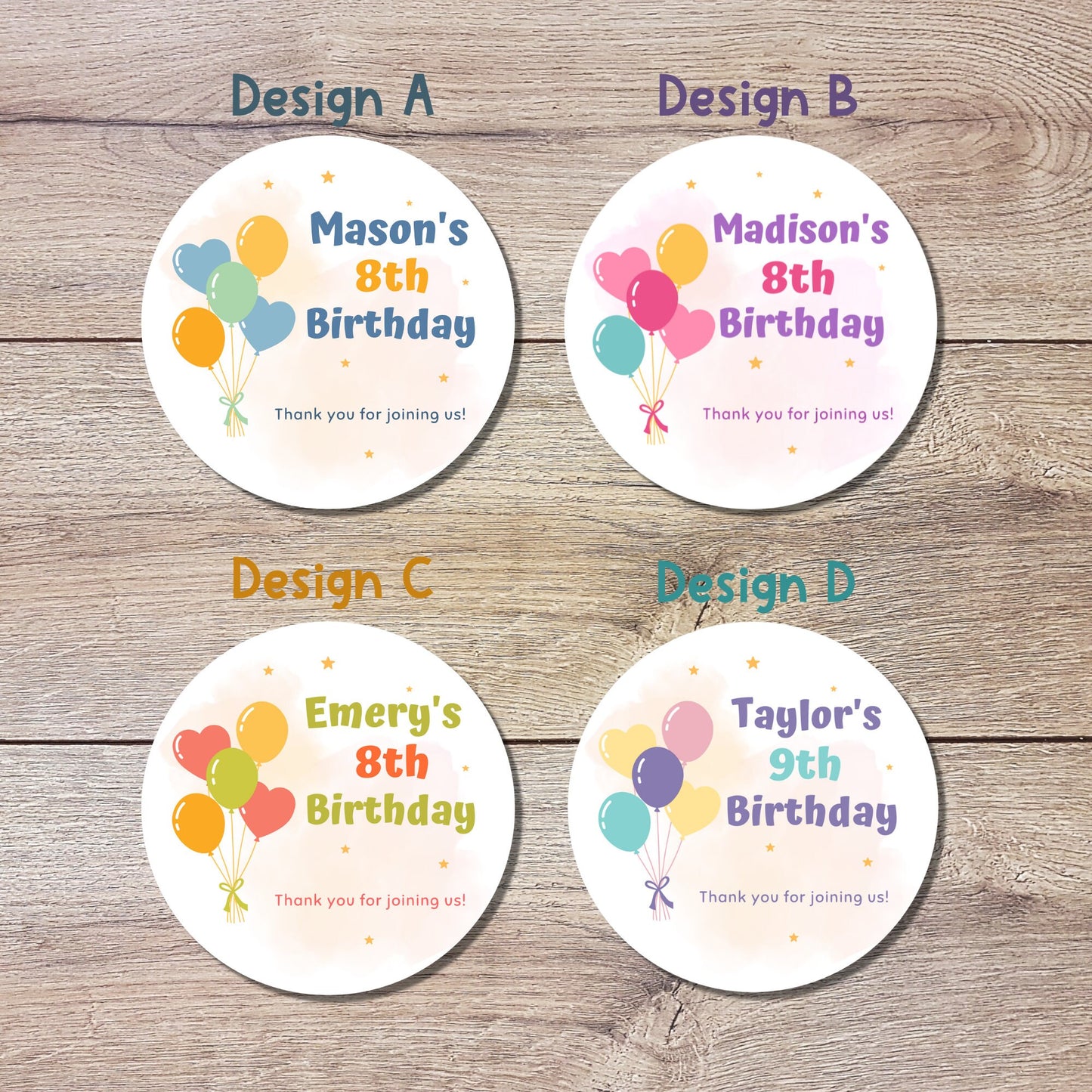 Personalized Happy Birthday Stickers