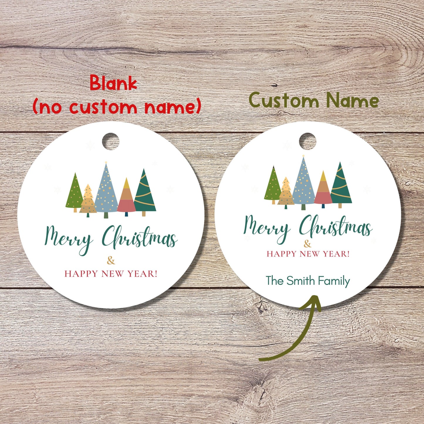 Personalized Christmas Gift Tags, Custom Holiday Gift Box Tags, Matte Finish