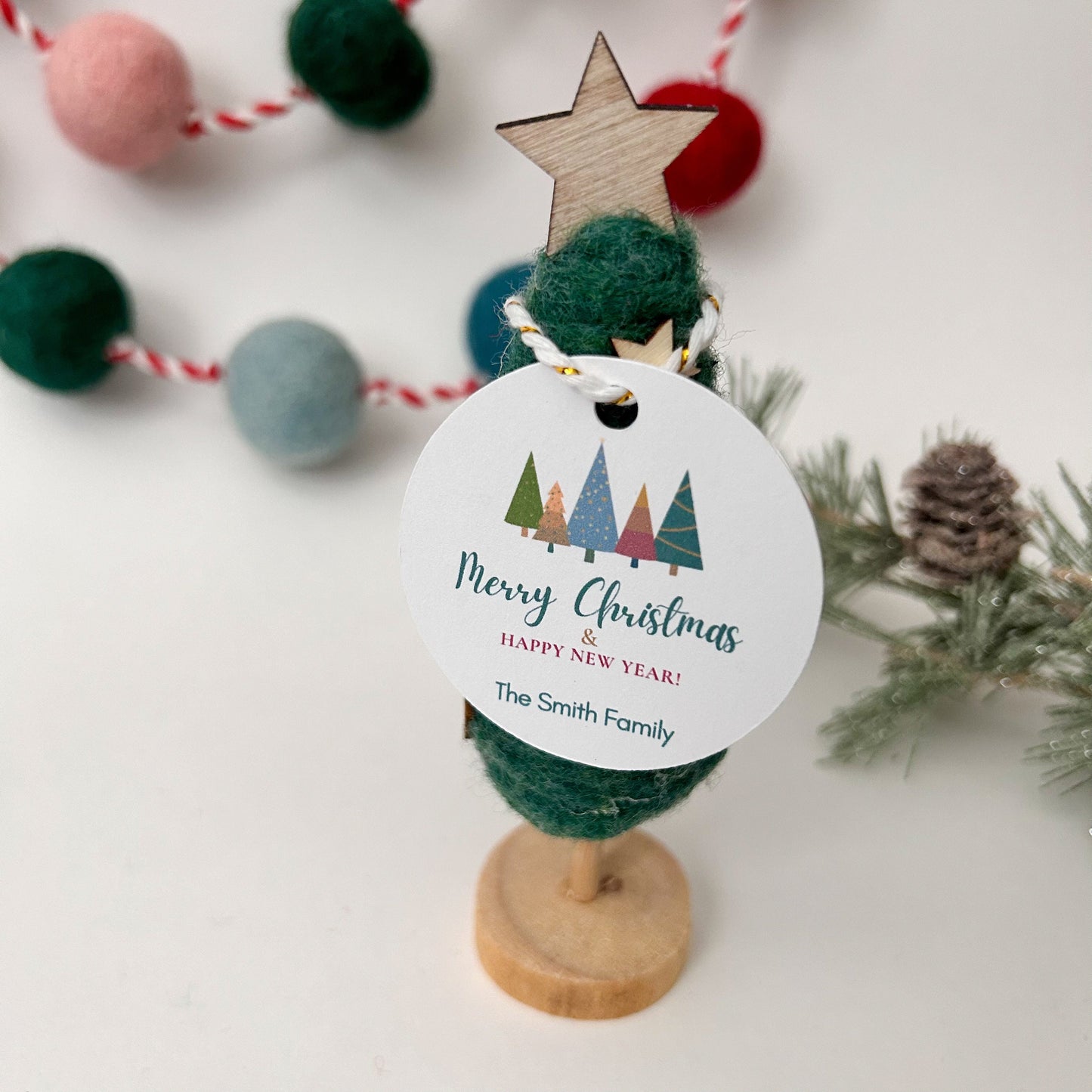 Personalized Christmas Gift Tags, Custom Holiday Gift Box Tags, Matte Finish