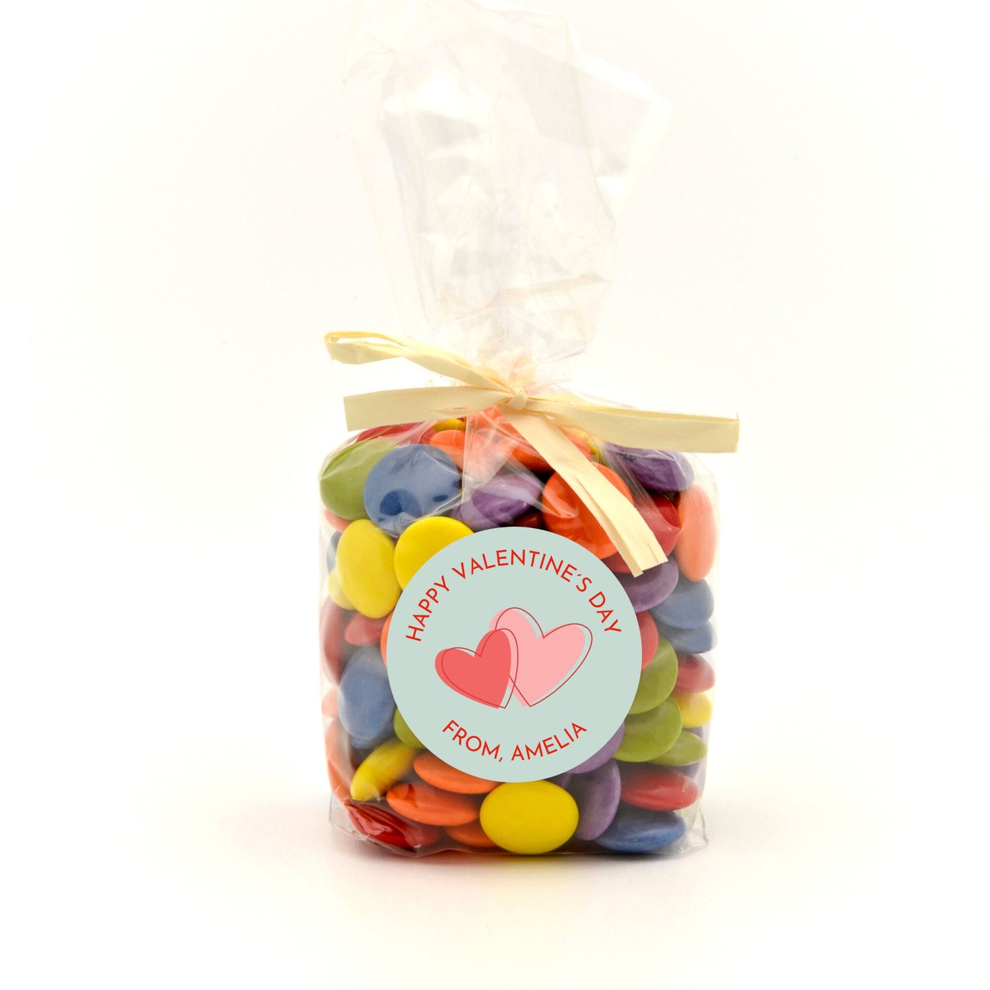 Valentine's Day Stickers. Matte or Glossy Finish, Custom Valentine Label, Valentine Favor Treat Bag Sticker, Hearts Valentine Envelope Seale