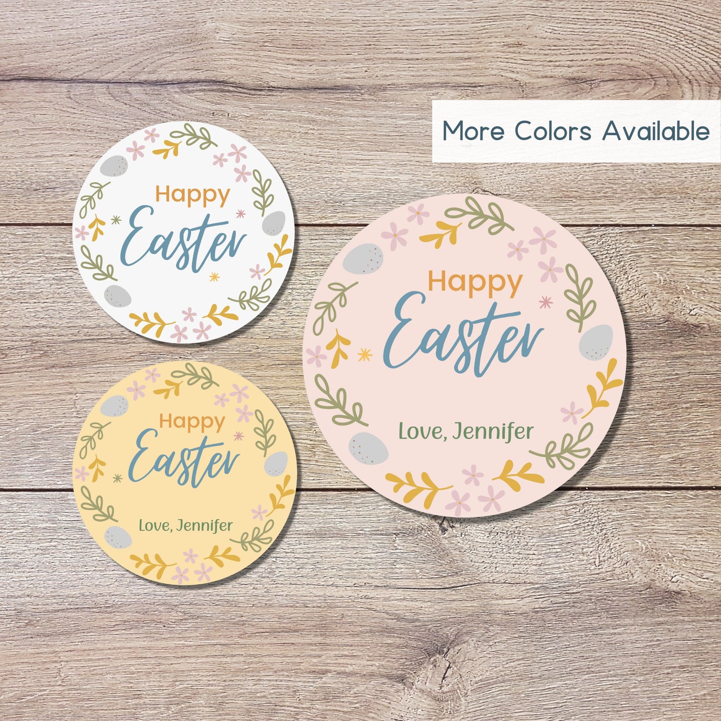 Personalized Easter Stickers, Matte or Glossy Finish, Custom Happy Easter Label, Easter Gift Basket Treat Bag Sticker, Cute Easter Stickers