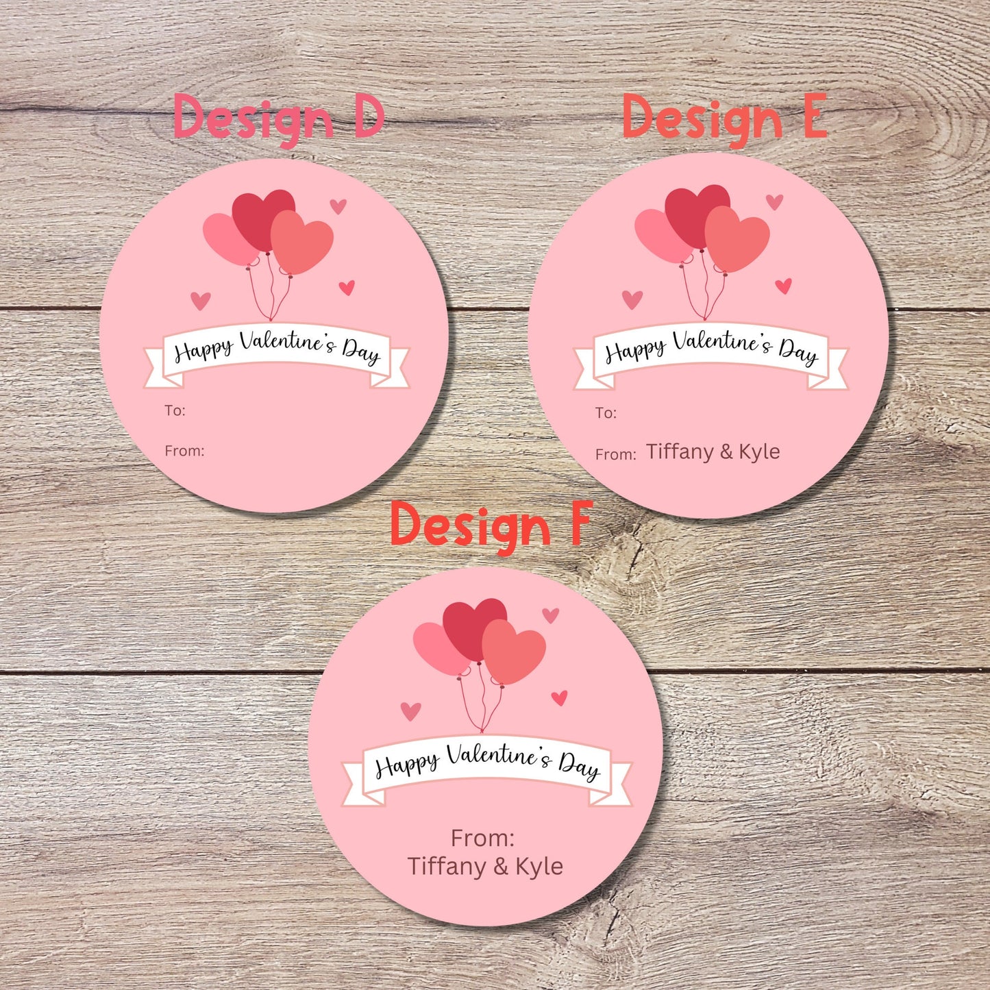 Valentine's Day Stickers, Matte or Glossy Finish, Custom Valentine Label, Valentine Favor Treat Bag Sticker, Hearts Valentine Envelope Seals
