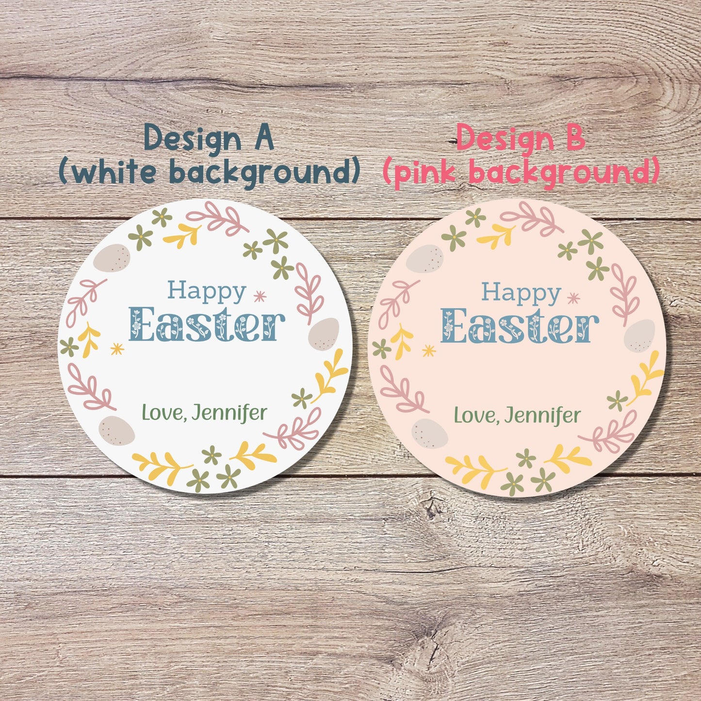 Personalized Easter Stickers, Matte or Glossy Finish, Custom Happy Easter Label, Easter Gift Basket Treat Bag Sticker, Easter Bunny Stickers