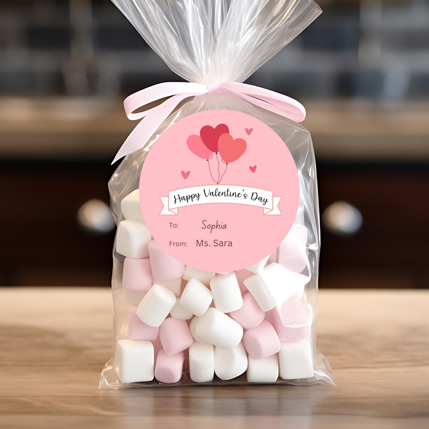 Valentine's Day Stickers, Matte or Glossy Finish, Custom Valentine Label, Valentine Favor Treat Bag Sticker, Hearts Valentine Envelope Seals