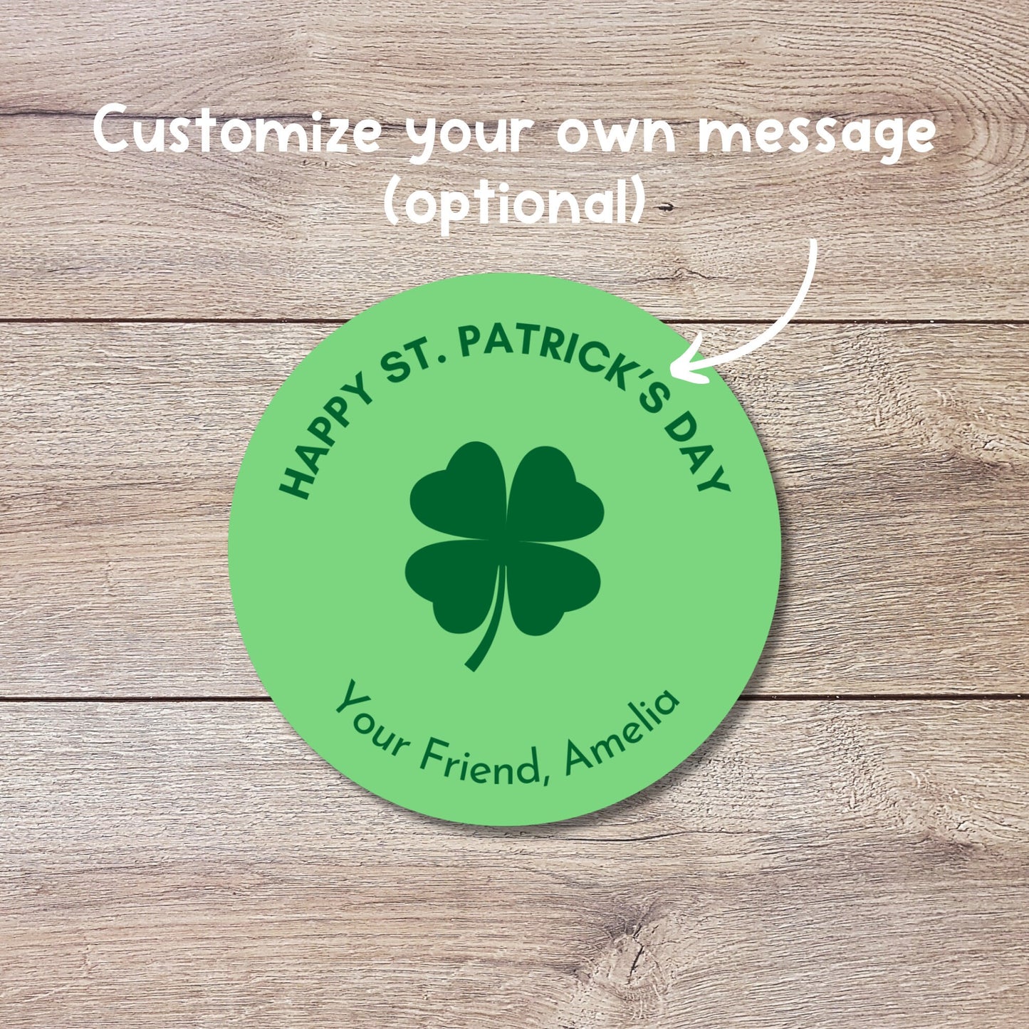 St. Patrick's Day Shamrock Stickers, Personalized St Patrick's Party Favor Label, School Party Treat Bag Stickers, St Paddy's Day Irish