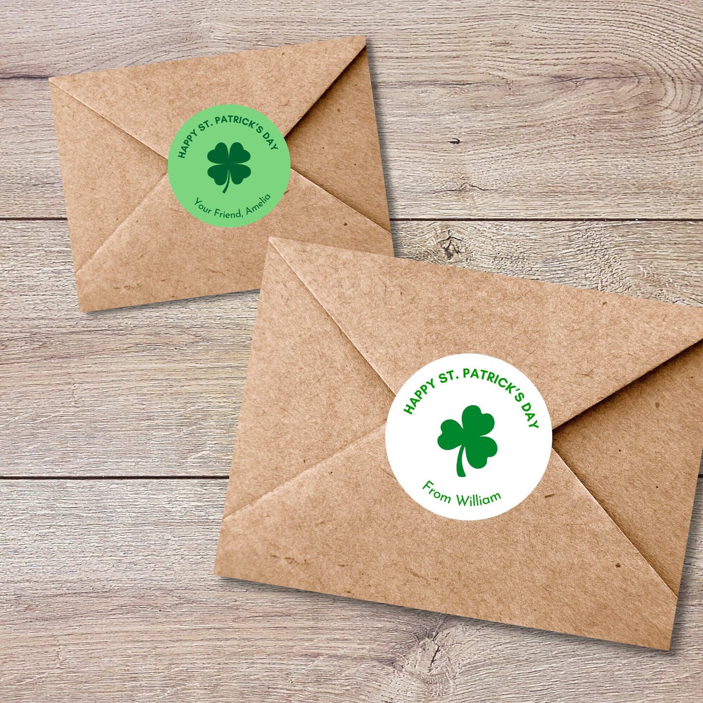 St. Patrick's Day Shamrock Stickers, Personalized St Patrick's Party Favor Label, School Party Treat Bag Stickers, St Paddy's Day Irish