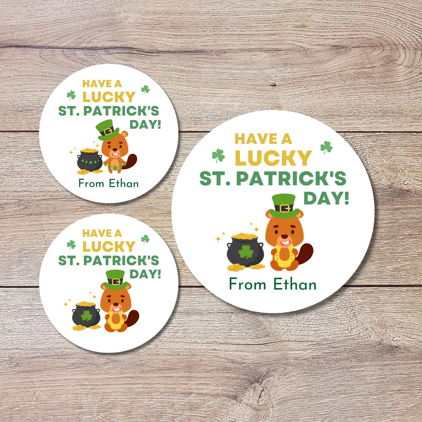 St. Patrick's Day Lucky Day Stickers, Personalized St Patrick's Party Favor Label, School Party Treat Bag Stickers, St Paddy's Day Irish