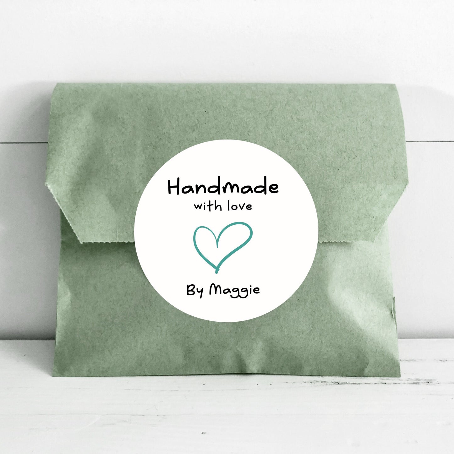 Personalized Handmade with Love Stickers, Customized Baked Goods Labels, Matte or Glossy Finish, Small Business Product Packaging Labels