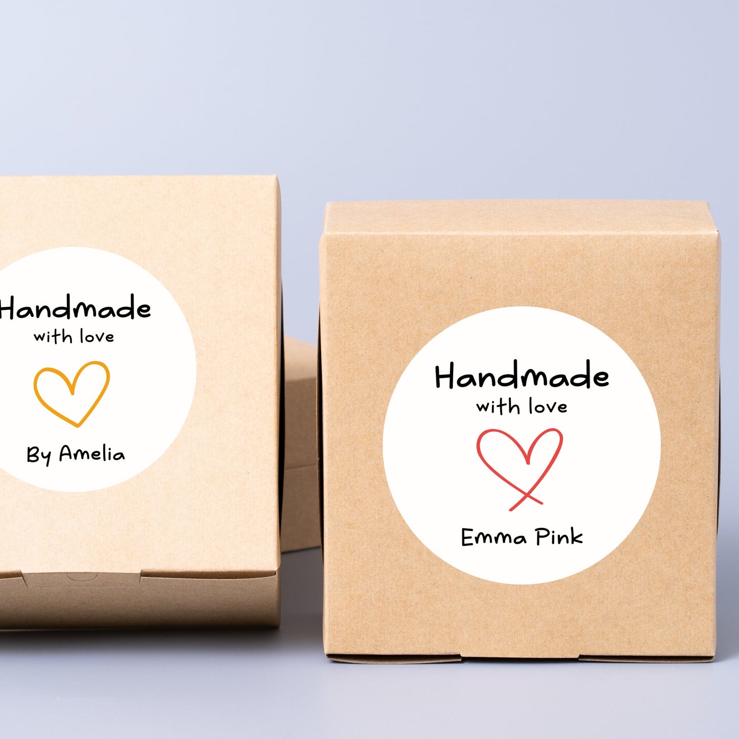 Personalized Handmade with Love Stickers, Customized Baked Goods Labels, Matte or Glossy Finish, Small Business Product Packaging Labels