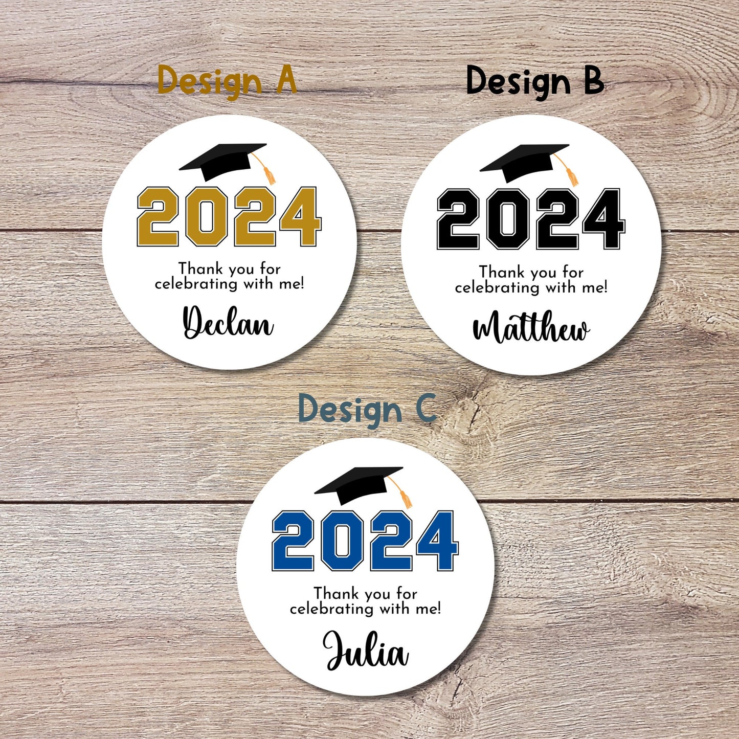 Personalized Graduation Stickers, Custom Graduation Party Favor Labels
