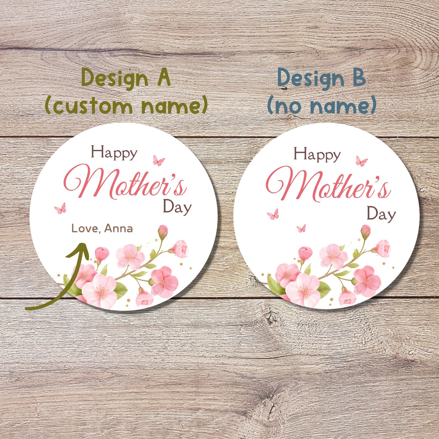 Personalized Mother's Day Stickers, Mother's Day Labels, Custom Mother's Day Stickers, Floral Mother's Day Sticker, Mother's Day Gift Label